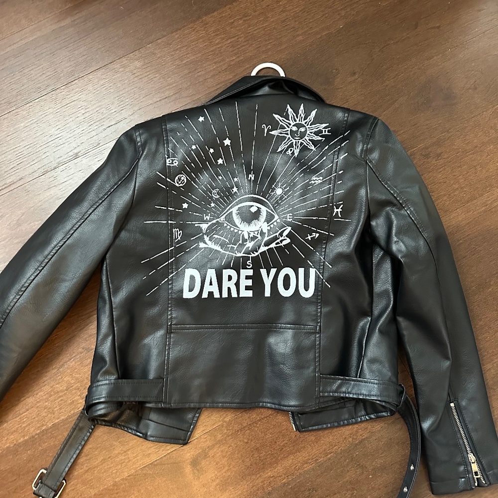 Yara zaya EYE DARE YOU leather jacket